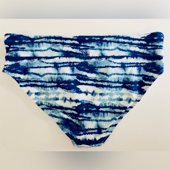 CALIA Women's Wide Band Mid Rise Bikini - Blue Watercolor Striped. XL. NWT - Picture 6 of 8